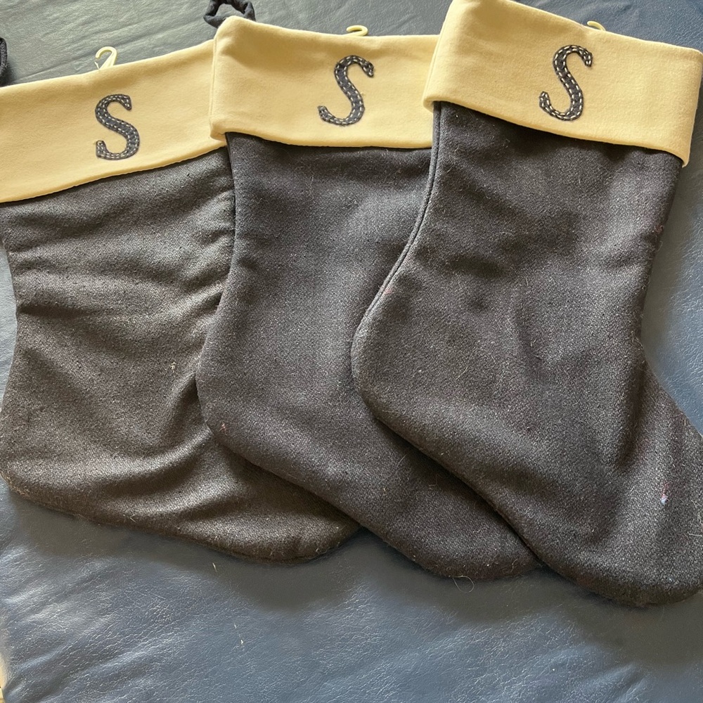 Elegant Black and Tan Holiday Stockings